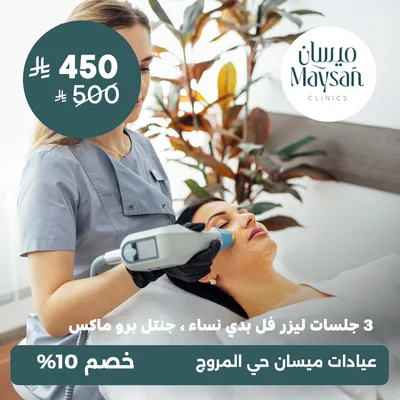 (Three full body laser sessions for women, Gentle Pro Max) At Maysan Clinics, Al-Morouj District